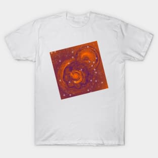 Birth of worlds in a fiery sky T-Shirt